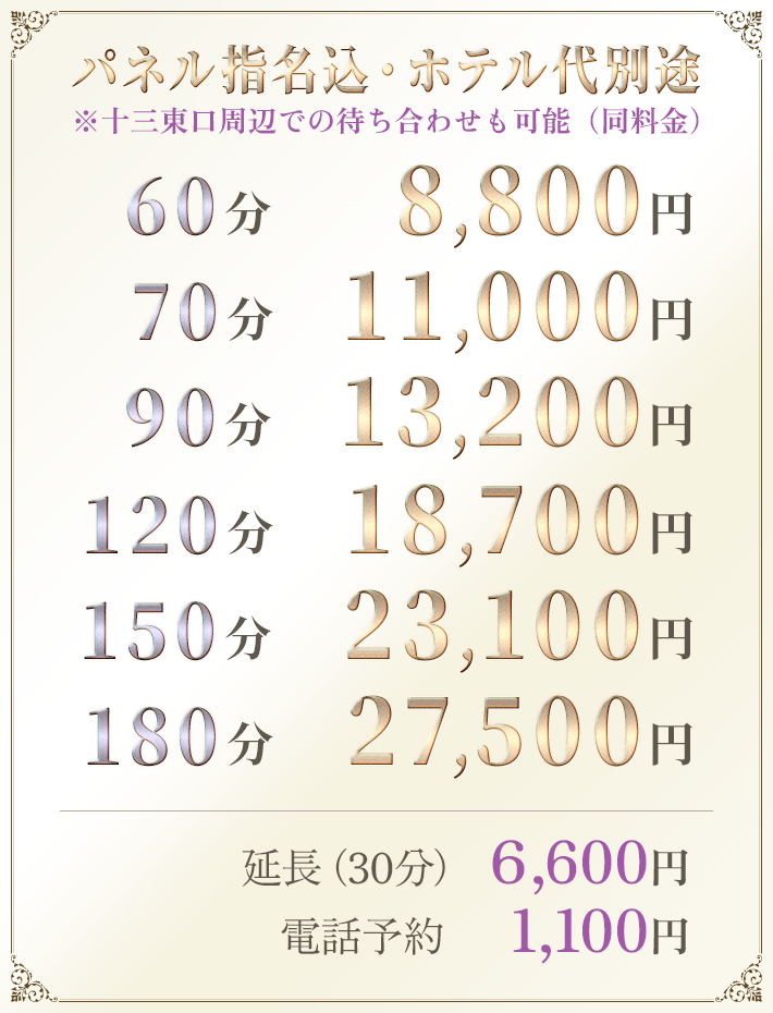 ホテヘル料金表